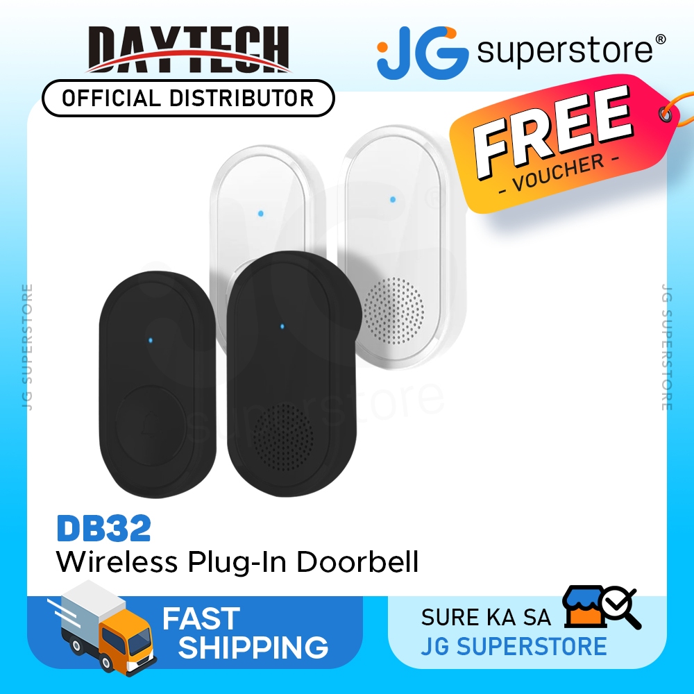 DAYTECH DB32 Smart Wireless Doorbell Plug and Play Water-Resistant 200m ...