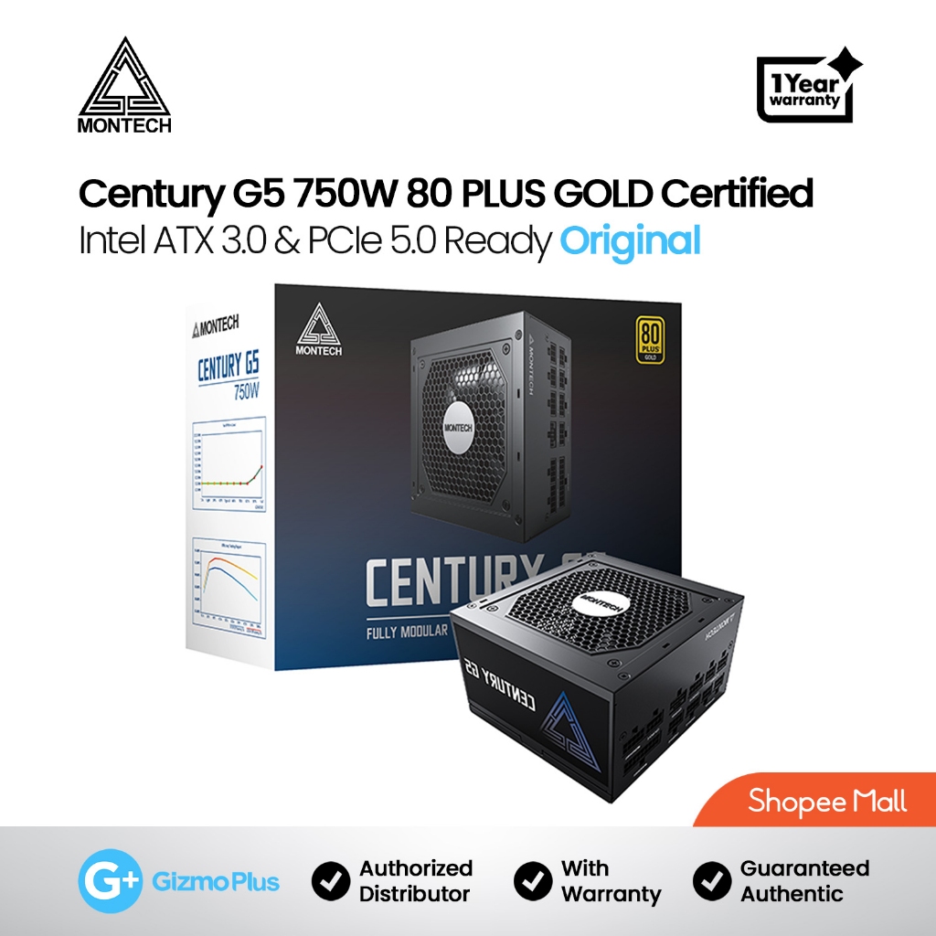 Montech Century G5 Full Modular Power Supply 750W / 850W ATX 3.0 & PCIe ...