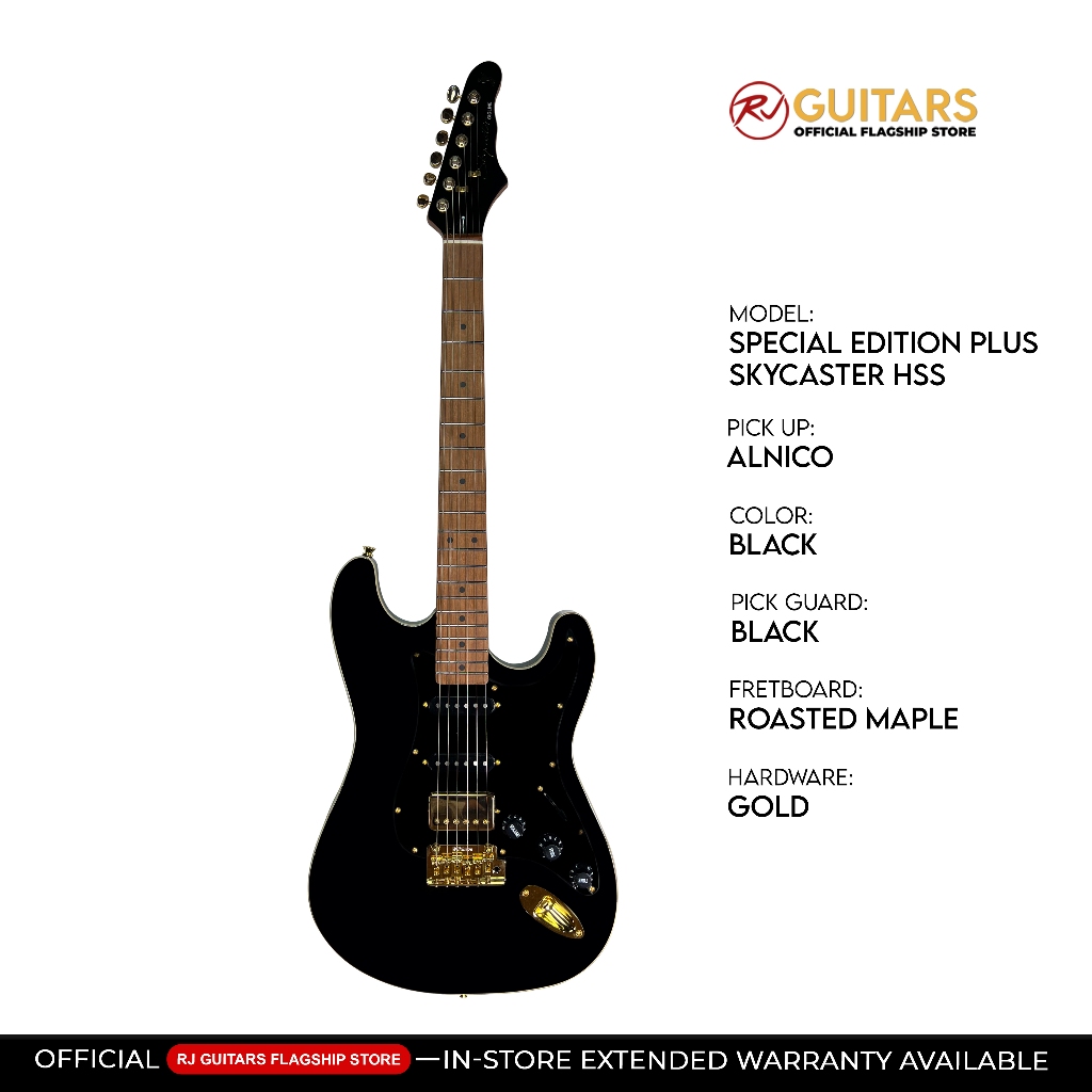 RJ Gigline Skycaster Special Edition PLUS / Flame Maple Top Electric Guitar (Stratocaster