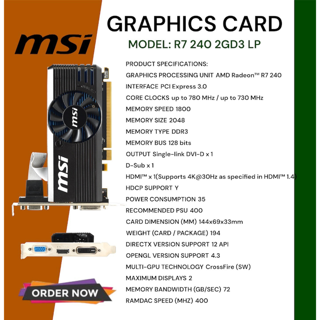 MSI GRAPHICS CARD R7 SERIES (Pre-owned) | Shopee Philippines