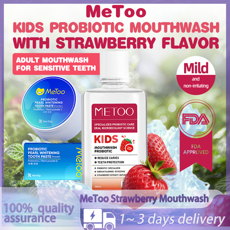 MeToo Strawberry Mouthwash for Both Adults and Children/Fresh Breath