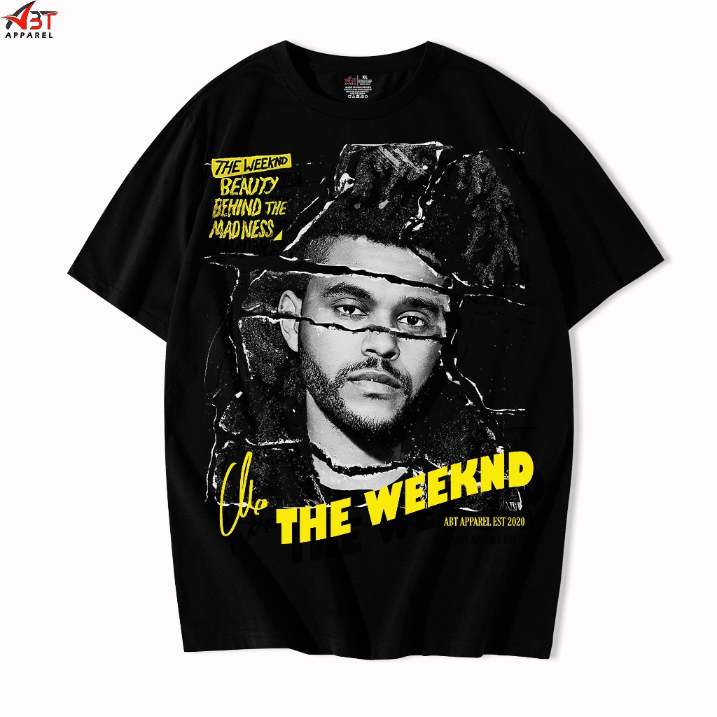 ABT The Weeknd Oversize shirts Bootleg T shirt CVC Cotton Black ...