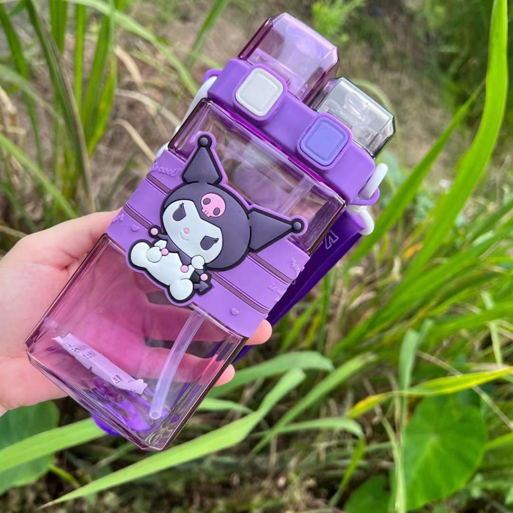 520ml Sanrio Kuromi Cute Double Side Use Water Bottle Leakproof Bpa 