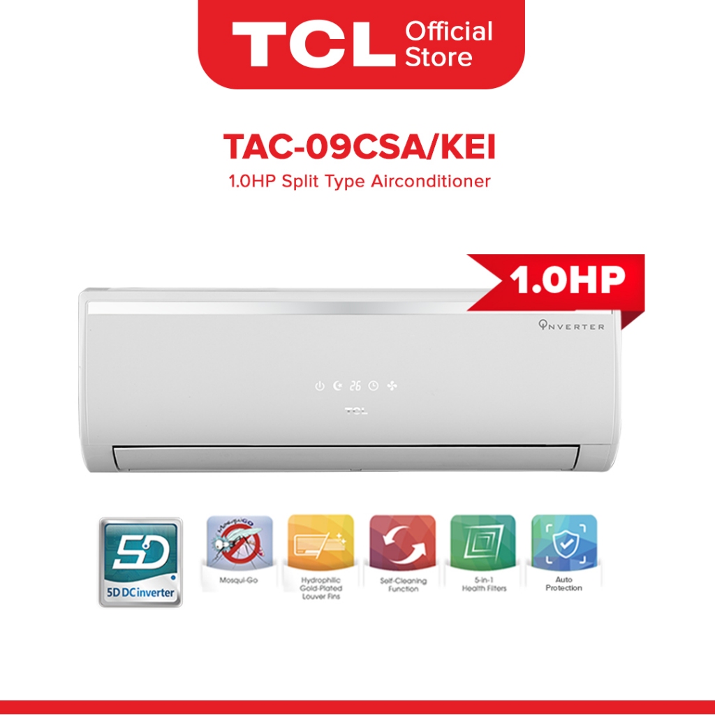 TCL 1HP Inverter Aircon Splittype Air Conditioner (TAC09CSA/KEI