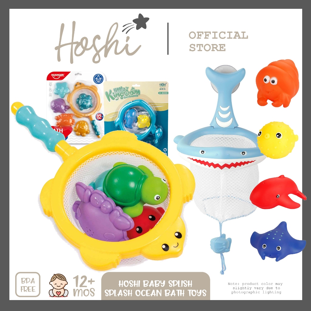Hoshi Baby Splish Splash Ocean Turtle Bath Toy, Fishing Net Floating ...