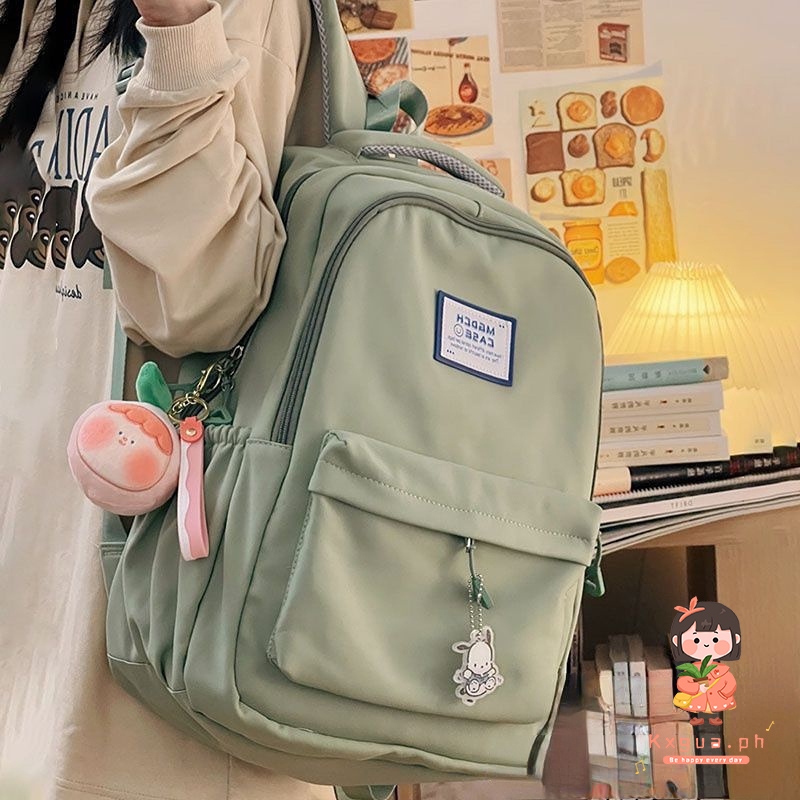 New Solid Color Japanese and Korean Student Schoolbag Large Capacity ...