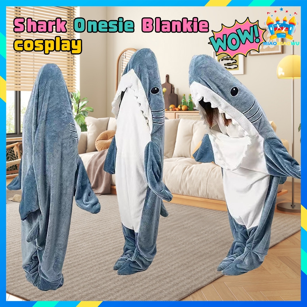 Ready Stock Shark Blanket Shark One-Piece Pajamas Cosplay Costume