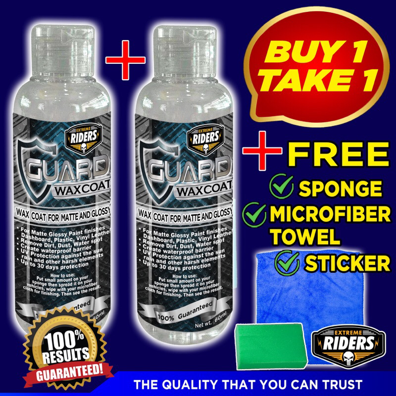 Buy 1 take 1 Guard Wax Glossy/Matte Coat Free ,Sponge,Microfiber Cloth