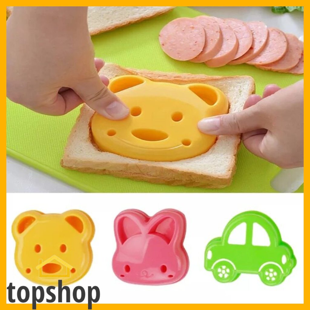 TOPSHOP 1pcs Cartoon Bear Rabbit Car Shaped Sandwich Mold Toast Cutter ...