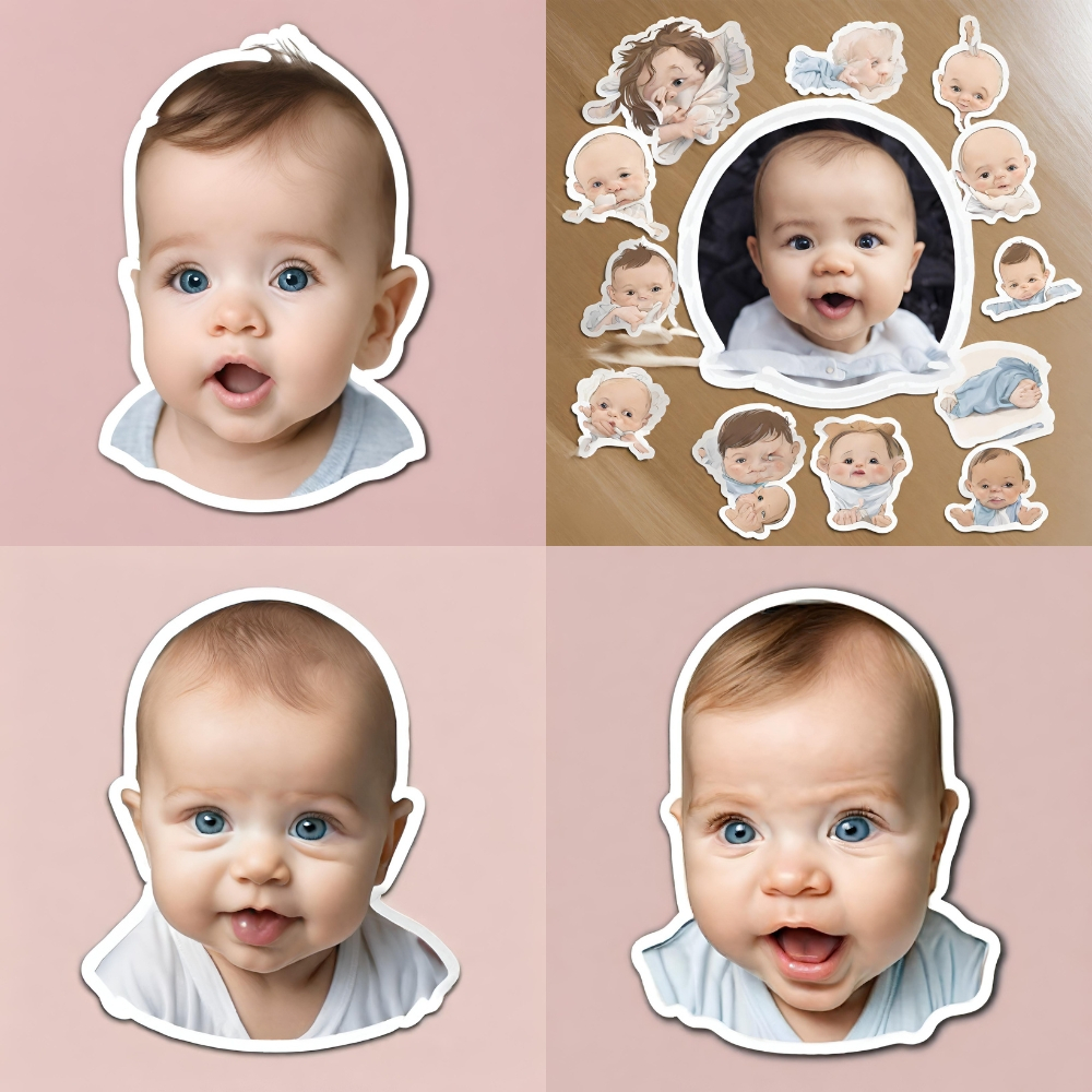 BUBBLE HEAD STICKERS - Customizable Character Head Stickers (To Fit A4 ...