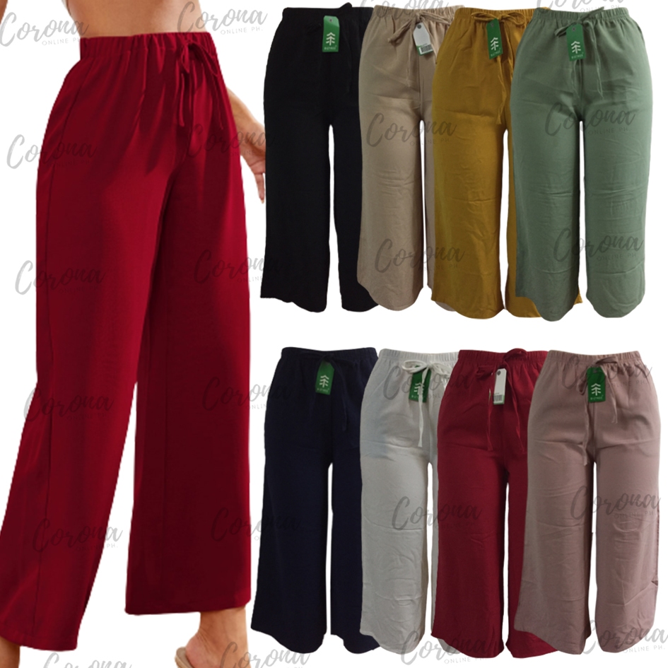 Challis Plain Square Pants 61022 Biztree Garterized Waist with Pocket ...