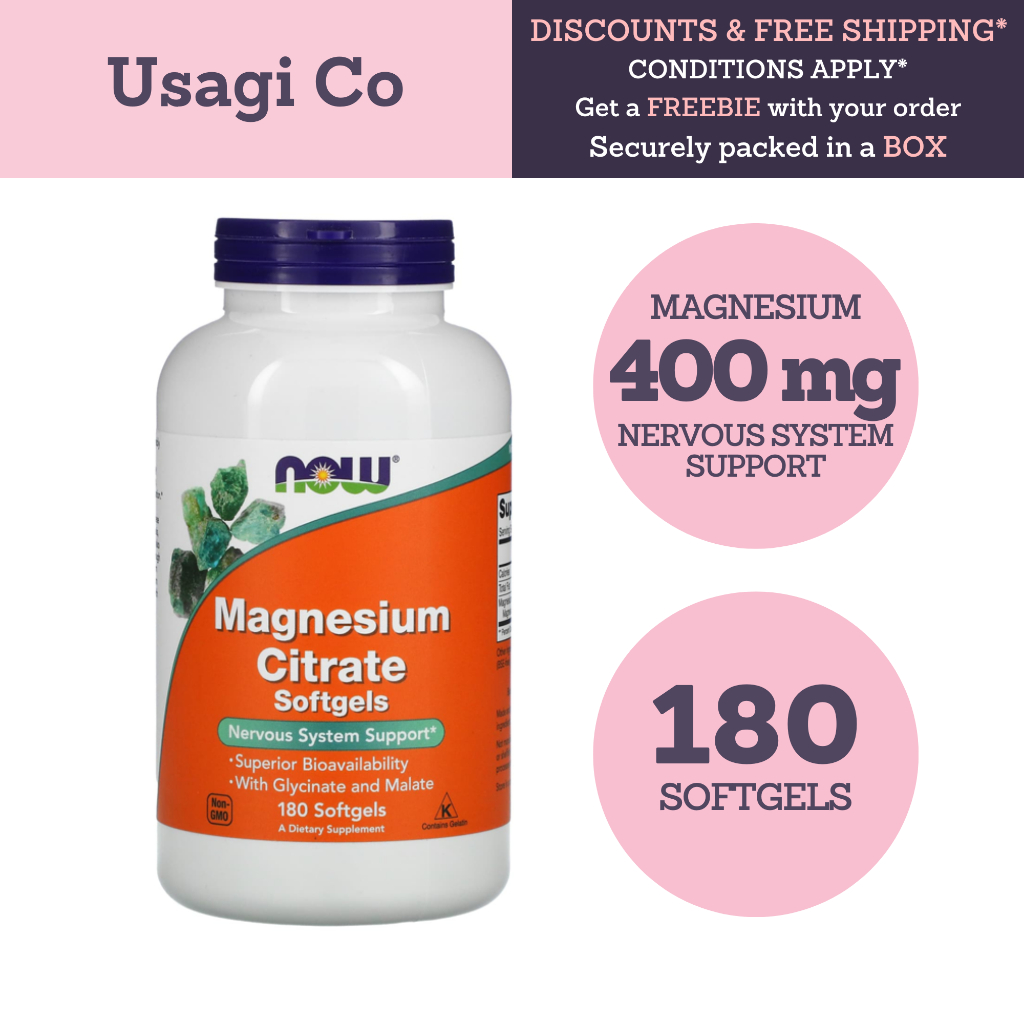 NOW Foods, Magnesium Citrate, 180 Softgels Magnesium Citrate