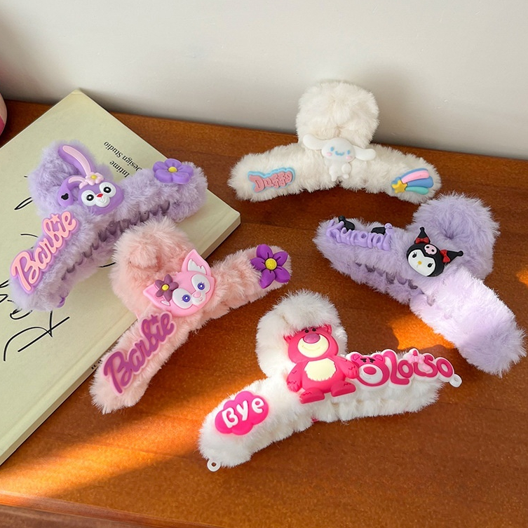 Sanrio Kuromi Melody Plush Hair Claws Clips Hair Clips Cinnamorol Women