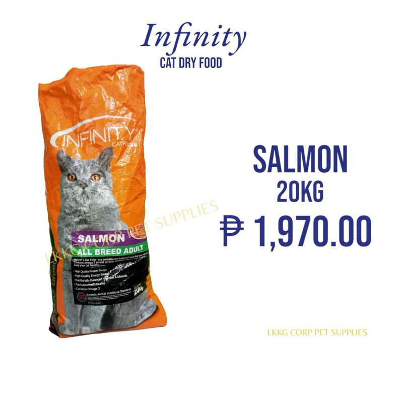 Infinity Cat Dry Food 20kg (Salmon & Ocean Fish Flavors) | Shopee ...