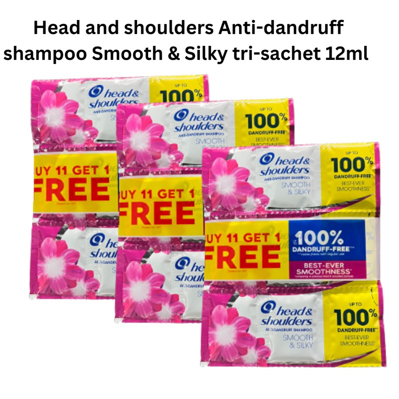 Head and Shoulders Anti-dandruff shampoo 12ml Smooth and silky 11+1 ...