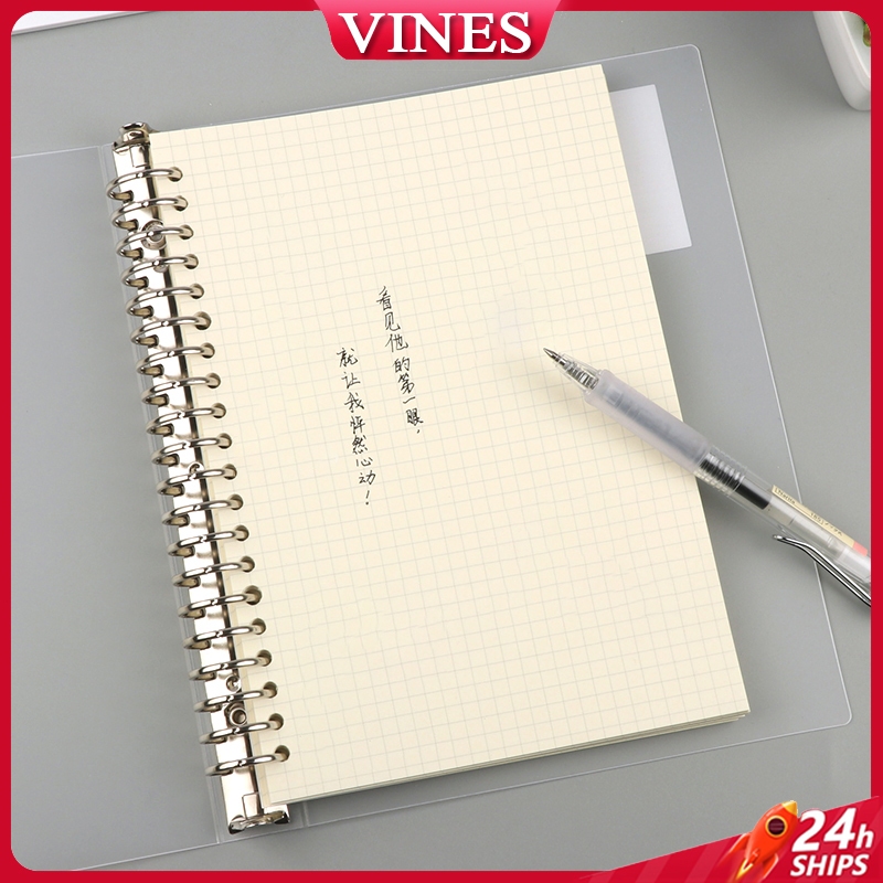 A5 Hard PP Transparent Cover Spiral Notebook and Line/Grid/Cornell ...