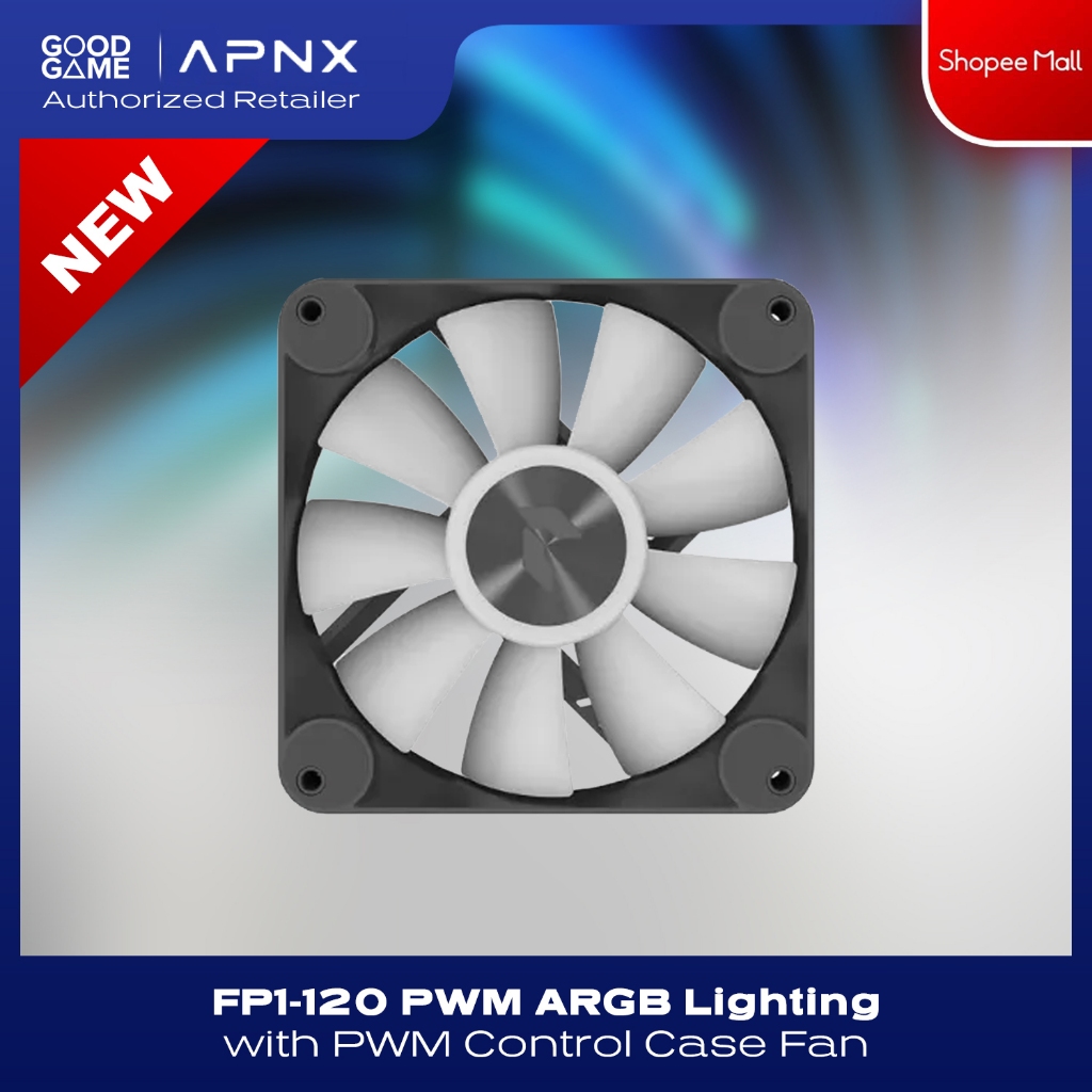 APNX FP1120 PWM ARGB Lighting w/ PWM Control Case Fan, 120mm 5001600