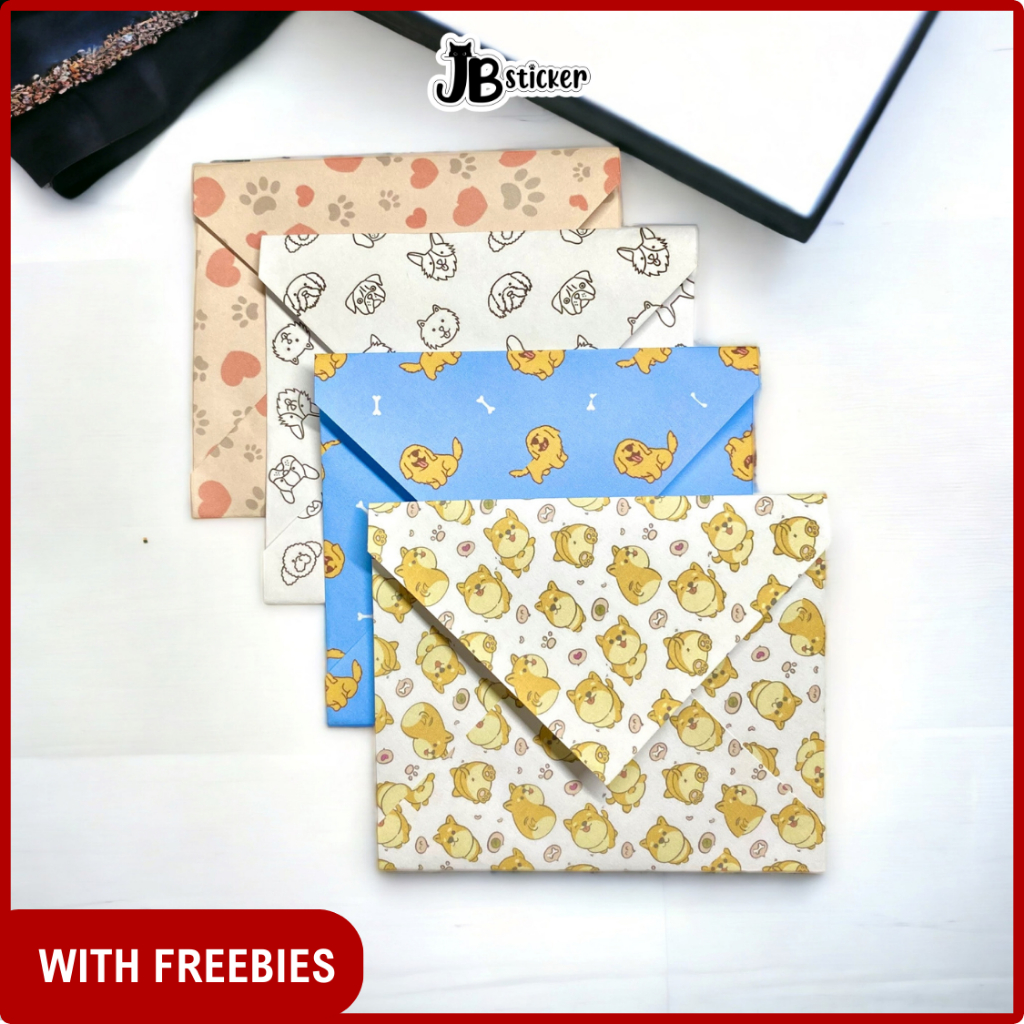 5pcs Dog Pattern Envelope, Toploader Envelope, Card Envelope, Gift