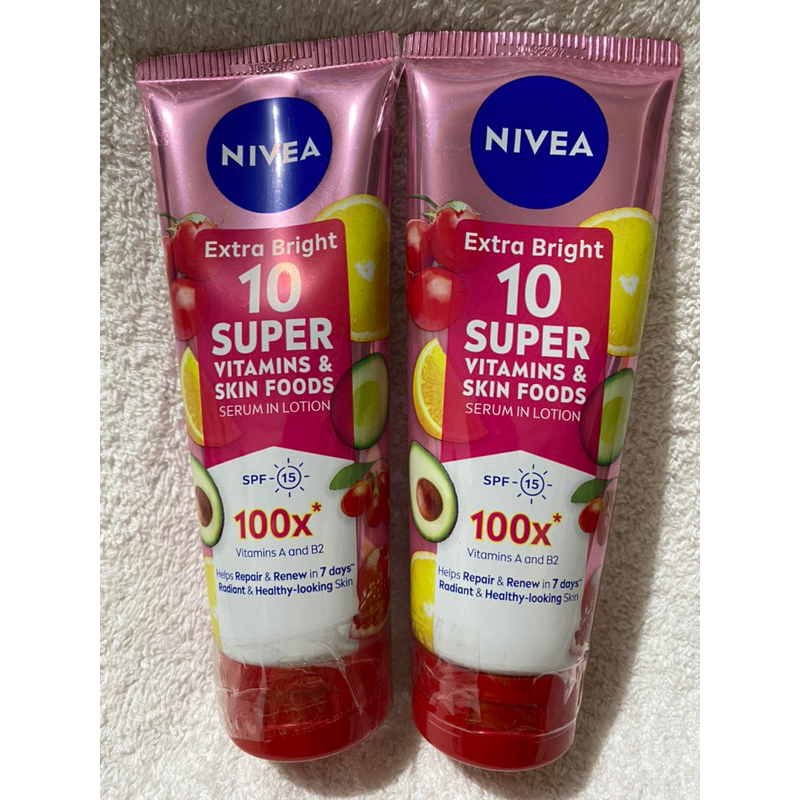 NIVEA Body Extra Brightening Super 10 Vitamin Serum Lotion, 180ml x 2 ...