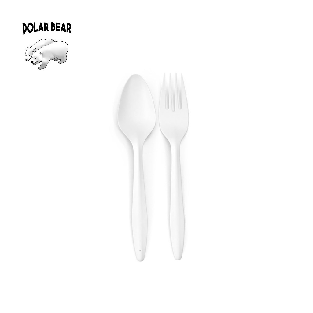 Disposable Plastic Spoon and Fork Set Pack of 25 (White) Shopee