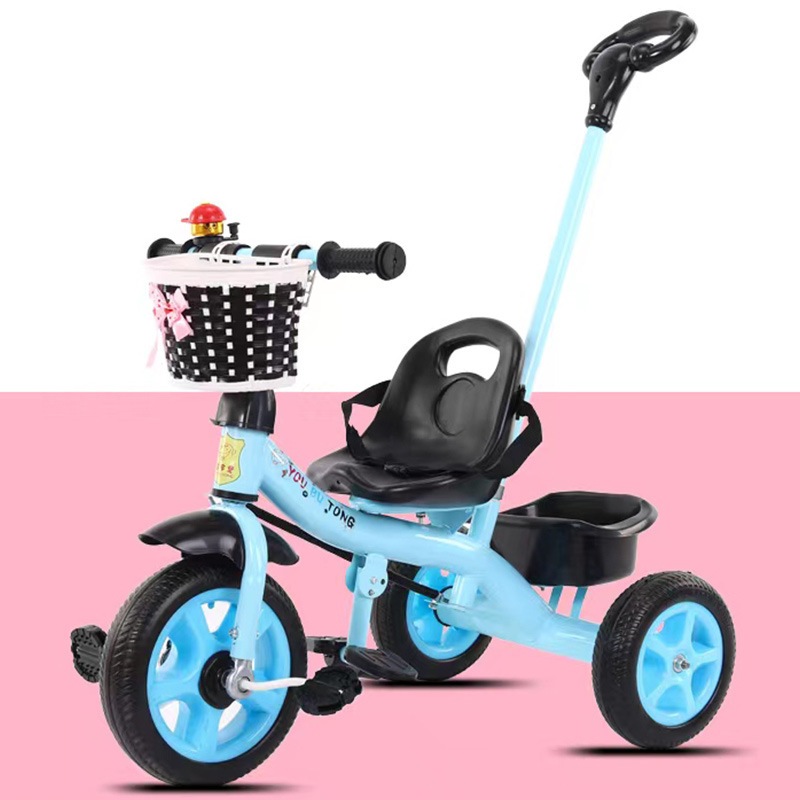 Kids 3 Wheels Bike with Push Handle Bike for Kids 2 in 1 Baby Bike Trolley with Front Back