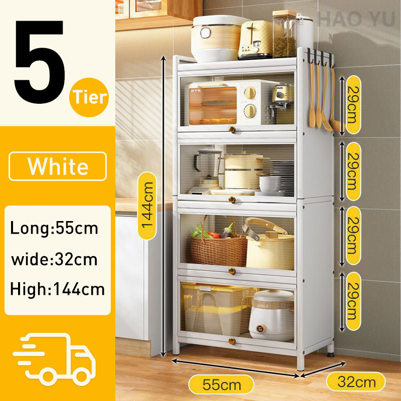 Steel 3/4/5 Tier Kitchen Cabinet Organizer Food Storage Cabinet kitchen ...