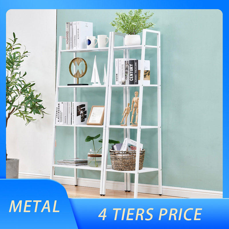 Book Shelf Metal Shelf 4 Tier Storage Lerberg Style Organizer Rack 