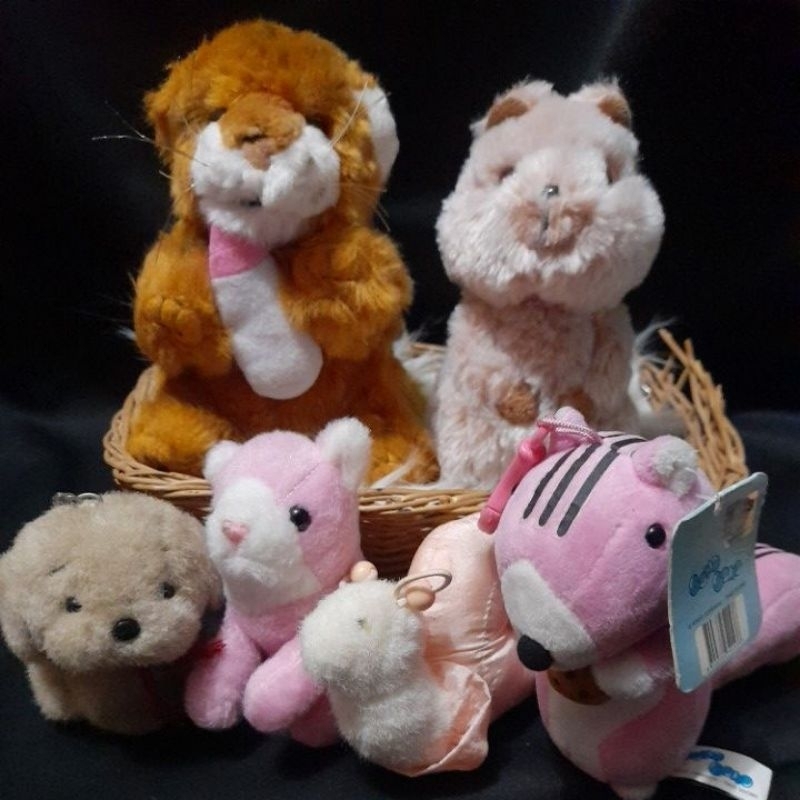 animals stuffed toys monkey sheep dino duck kangaroo elephant turtle ...