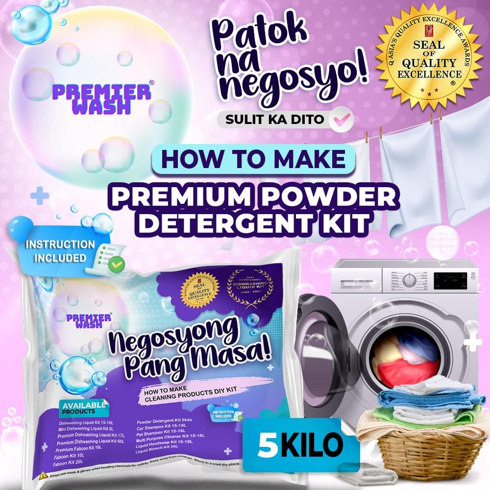 PREMIUM POWDER DETERGENT KIT 5 KILO with Oxybleach PREMIER WASH Shopee Philippines