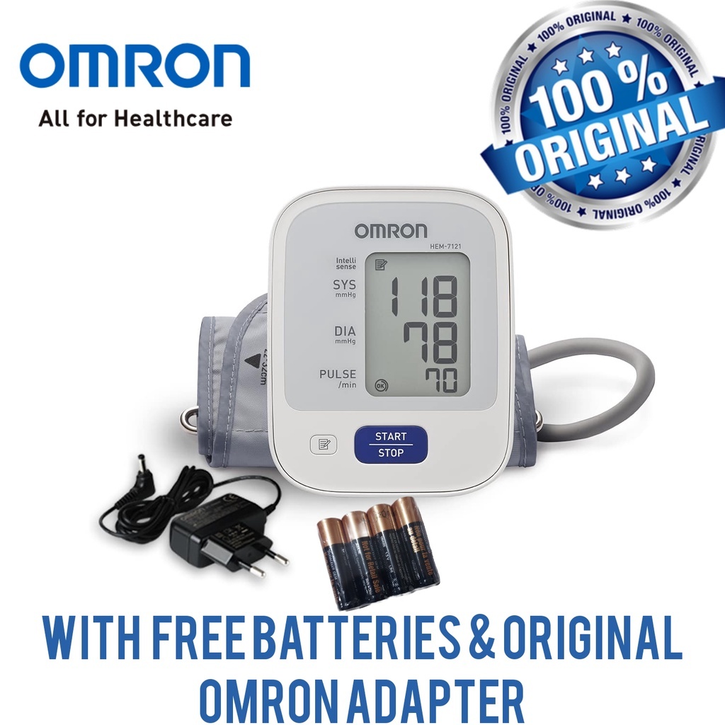 Omron HEM-7121 Blood Pressure Monitor Fully Automatic Digital Aa