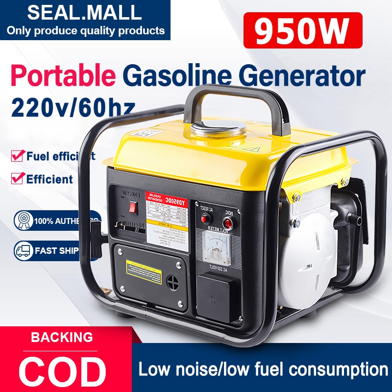 Portable Gasoline Generator 950W/60HZ Low Noise Hand Start 220V Small ...