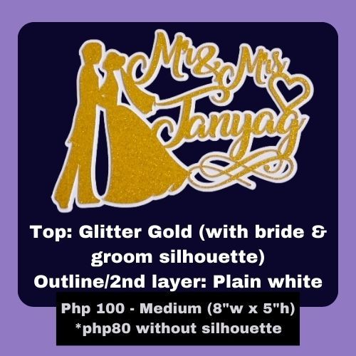 Cake Topper with silhouette/clipart made from Cardstock Paper Shopee