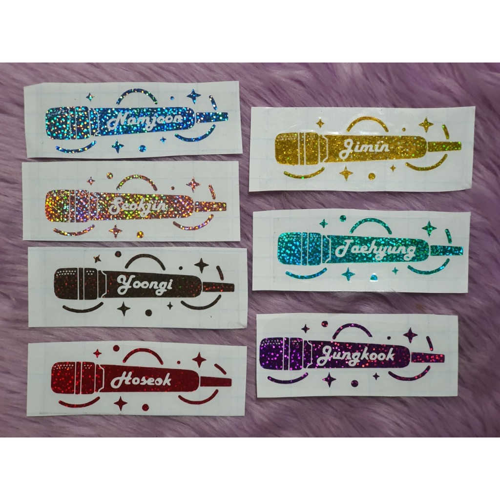 BTS MIC MEMBERS RM JIN SUGA J-HOPE JIMIN V JUNGKOOK DECAL STICKERS ...