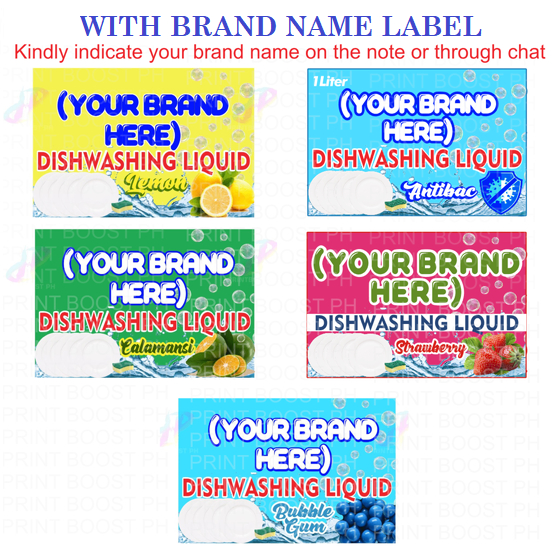 Dishwashing Liquid Sticker Label (29pcs for 350ml)(18pcs for 500ml