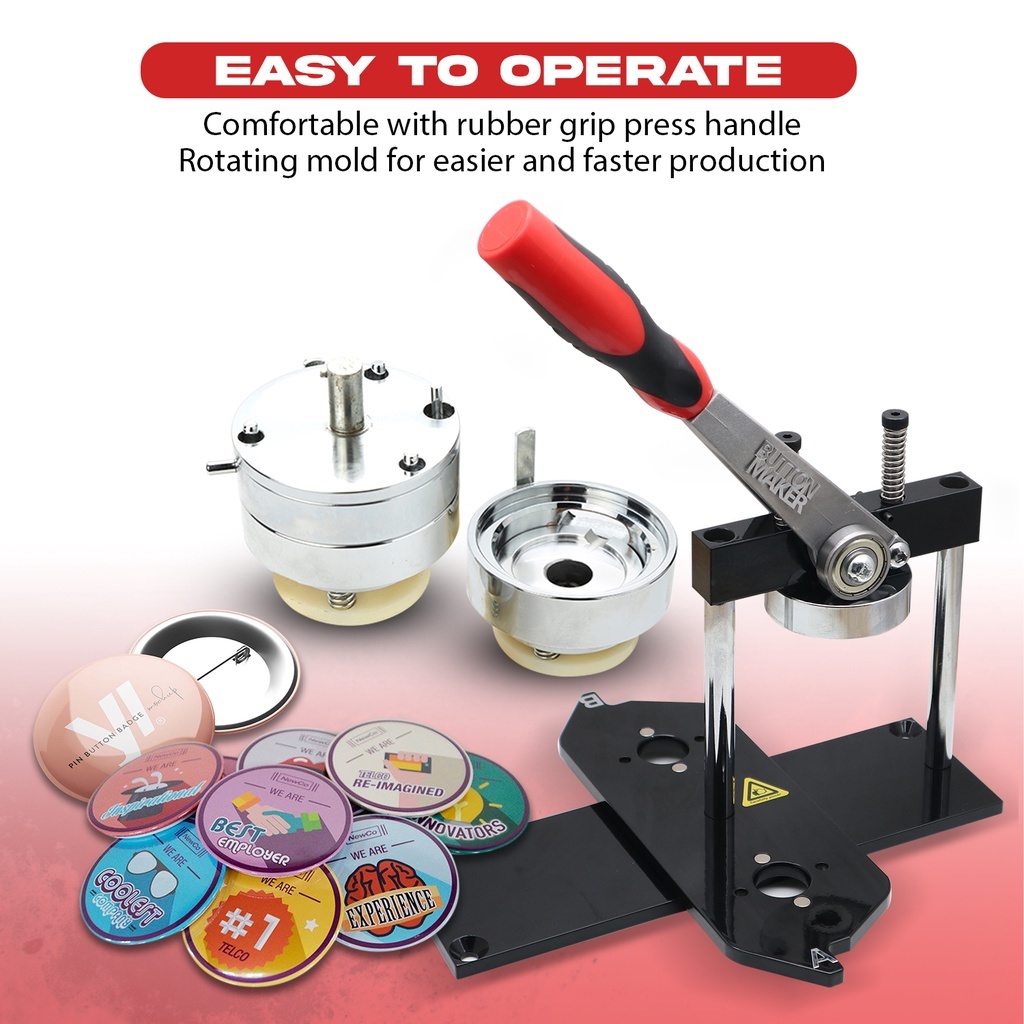 (Promo Package) QUAFF Button Pin Press Machine (N3 Swing Type) | Shopee ...
