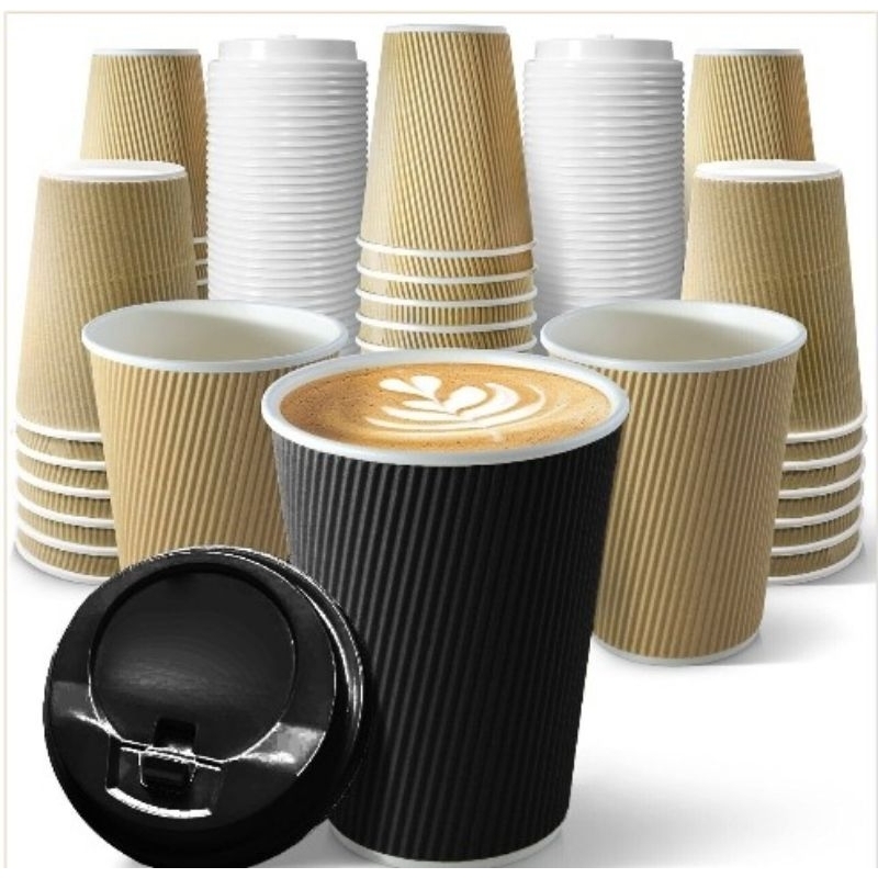 Rippled coffee cups, 500pcs, 8oz, no lid | Shopee Philippines