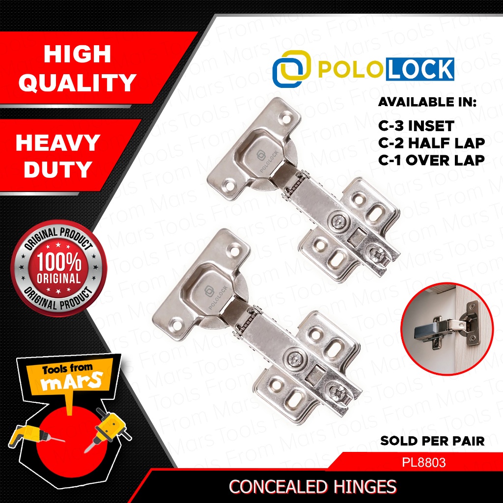 Pololock Ordinary Concealed Hinges Over Lap / Half Lap / Inset