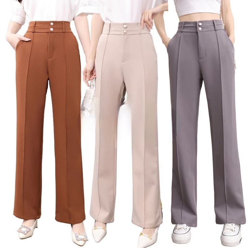 JC High Waist Soft Trouser 26-32 Women 2 Buttons code 18035 | Shopee ...