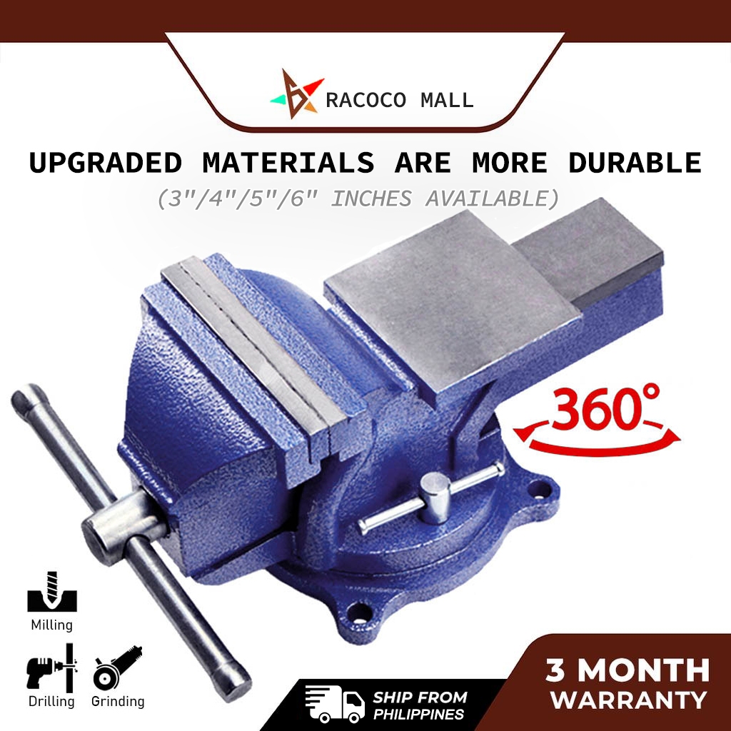 3''/4"/5''/ 6" Heavy Duty Bench Vise With Anvil Clamp Tool Gato 360