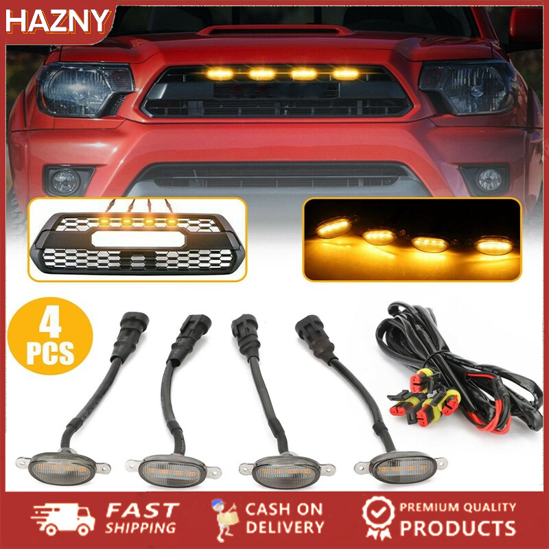 4X Raptor Style d Lens Amber LED Front Grille Running Lights for Ford F150 F150 20092018