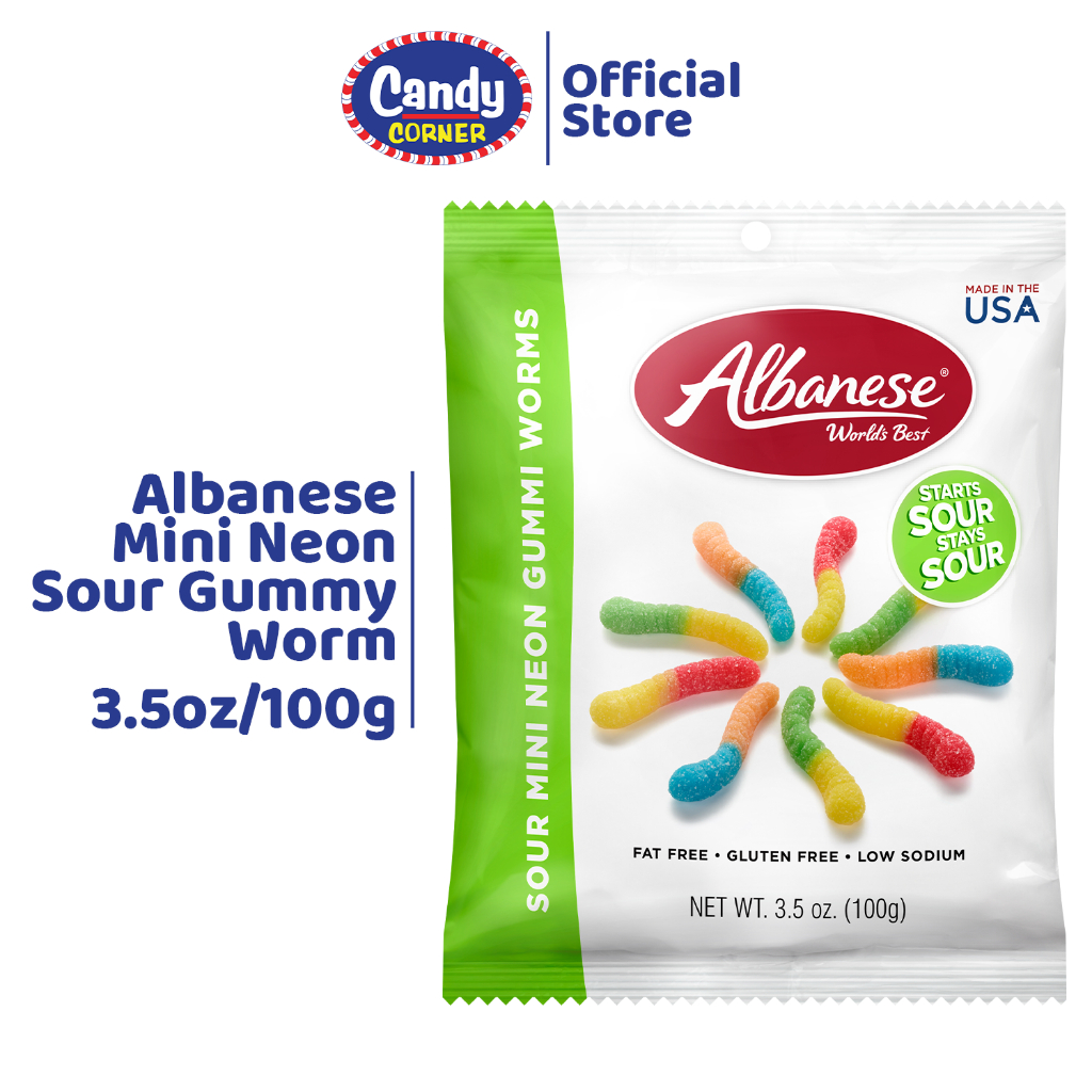 Albanese Sour 12 flavor Mini Gummi Worms 100g Shopee Philippines