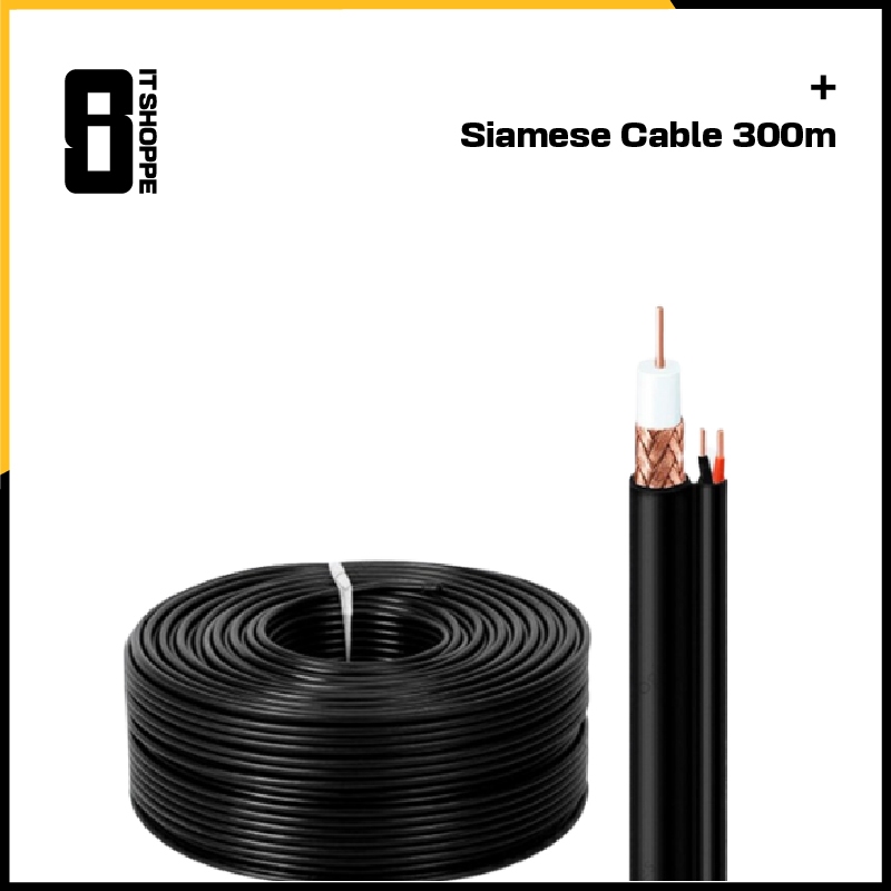 Siamese Cable 300m 300 Meters Coaxial With Power Siamese Cctv Cable For Cctv Security Shopee 0812