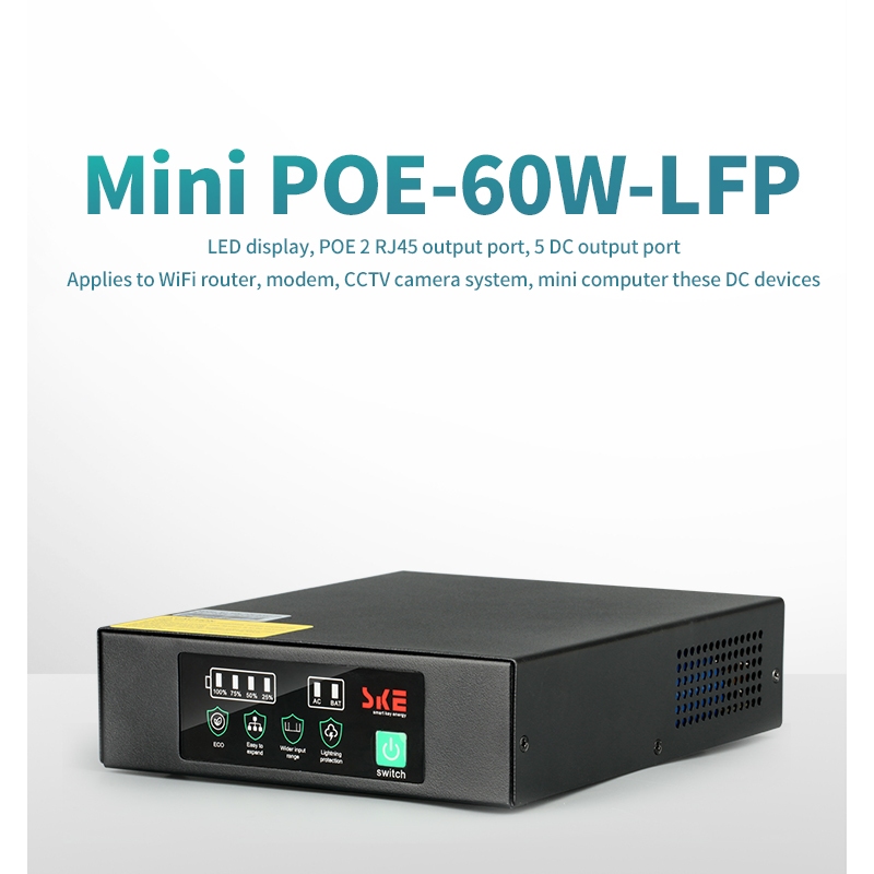 Ske Mini Ups 60w 17w Poe For Router Modem Dc 9v 12v Gigabit Poe 24v 48v 16000mah Lifepo4 Battery 2894