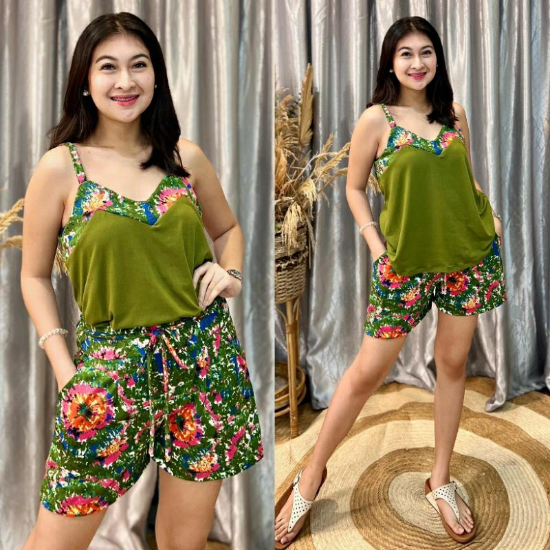 FARRAH COMBI SPAGHETTI TERNO SHORTS (M-XL) | Shopee Philippines