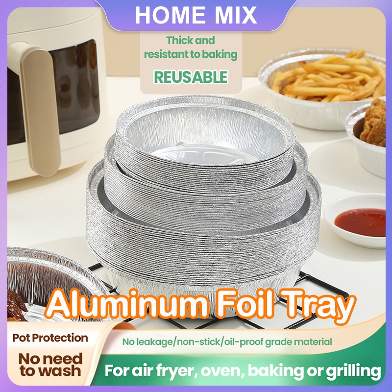 10pcs,Air fryer aluminum foil tinfoil disc,Oven specific baking tray,High  temperature resistant, oil absorbing, and non stick tin paper tray