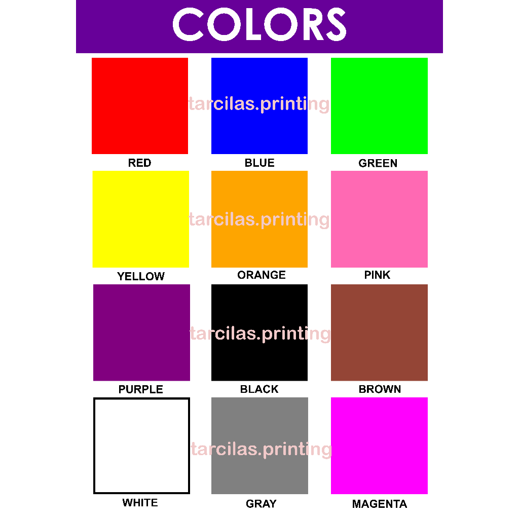Colors Chart A4 Laminated High Print Quality | Shopee Philippines