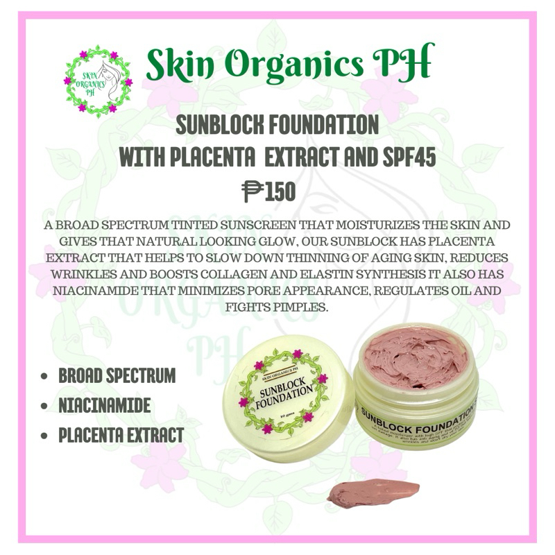 Sunblock foundation SPF45 with placenta BROAD SPECTRUM | Shopee Philippines
