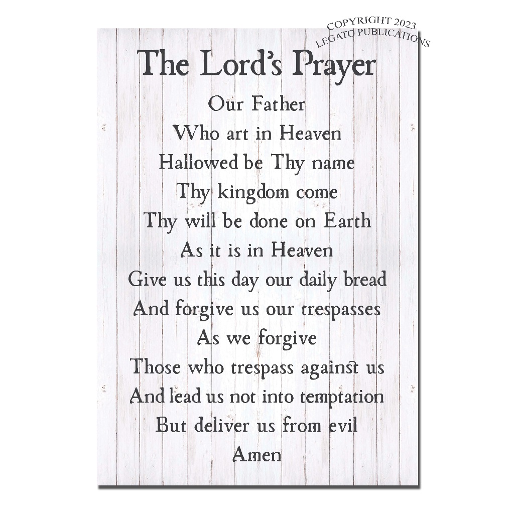 The Lord's Prayer Our Father Wall Home Decor Prayer Wood Sign Rustic Vintage Bible Verse Quote