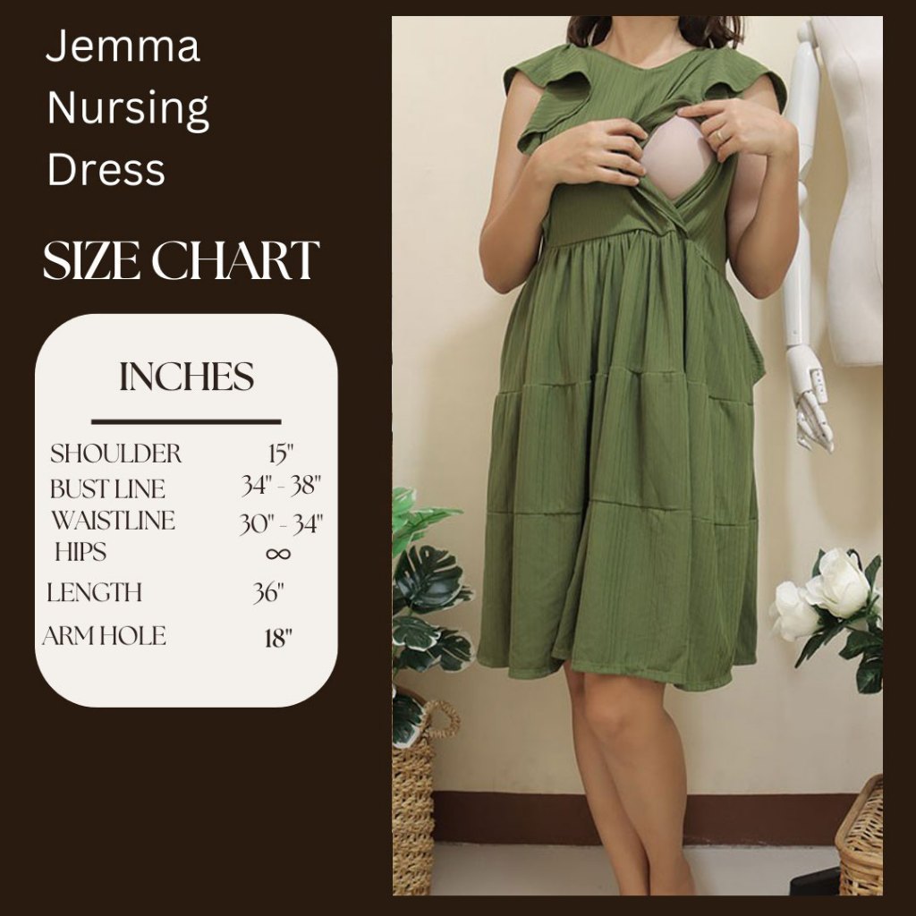 JEMMA NURSING BREASTFEEDING MATERNITY DRESS KNITTED FABRIC FIT UP TO XL Shopee Philippines