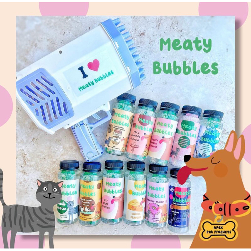 Meaty Bubbles (Edible flavored bubbles for dogs and cats) 150ml
